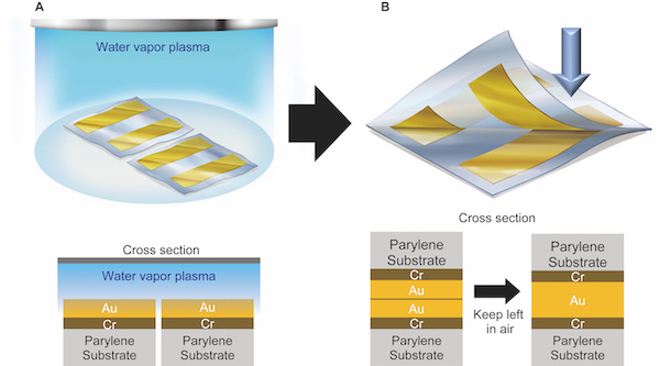 ultra-thin gold-gold bonding schematic